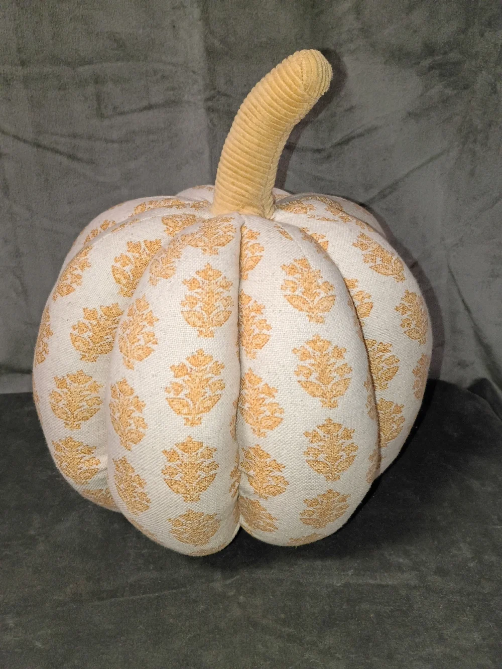 Threshold Yellow & Cream Block Print Pumpkin Accent Pillow NWOT